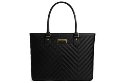 Elegant Black Quilted Tote Bag